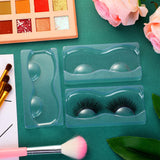 50 Pieces Large Rectangle False Eyelash Packaging Box Eyelash Storage Case with 50 Pieces Rectangle Empty Lash Trays Holder Plastic Eyelash Large Trays for Beauty Salons (Clear)