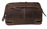 Toiletry Bag "ORLANDO" | Made Of Buffalo Leather | Men Women Travel Kit Wash Bag Accessory Brown | By Alpenleder