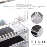 BINO 5 Drawer Acrylic Jewelry and Makeup Organizer, Clear Cosmetic Organizer Vanity Storage Display Box Make Up Organizers and Storage Makeup Stand