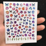 LimoLei Z-D3752 to Z-D3760 Mix 9 sheets laser butterfly nail stickers