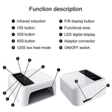 72W Cordless 36Pcs UV LED Nail Lamp Rechargeable Nail Polish Curing Lamps Large Space Nail Dryers for Gel Polish Professional Nail Light with Sensor & 4 Timers (White)(Rechargeable)