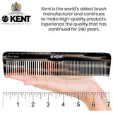 Kent 16TG Hair Dressing Table Comb Double Tooth, Graphite Fine/Wide Tooth Dresser Comb For Hair, Beard and Mustache, Coarse/Fine Hair Styling Grooming Comb for Men Women and Kids. Made in England