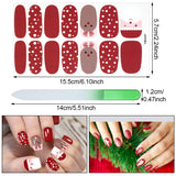 24 Sheets Christmas Nail Polish Wraps Full Wraps Nail Polish Stickers DIY Self-Adhesive Nail Decals Strips Full Cover Nail Strips with Glass Nail File for Women Girls (Christmas Plaid and Snowflake)