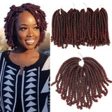 Bob Spring Twist Hair 6inch 4packs (20strands/pack) Pre-twisted Spring Twists Crochet Braids Synthetic Braiding Hair Extension(1B/Bug)