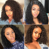 10 Inch Bob Lace Front Wigs Human Hair 150% Density Short Curly Bob Deep Wave 4x4 Closure Wigs for Black Women Human Hair Wigs with Baby Hair Pre Plucked Natural Color