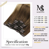 Moresoo Clip in Hair Extensions 18 Inch Remy Hair Extensions Clip in Human Hair Clip on Hair Color #6 Medium Brown to #14 Honey Blonde and #26 Blonde Hair Extensions Human Hair Clip in 7pcs 100g
