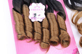 FRELYN Loose Wave Synthetic Hair Weave Bundles with Closure Ombre Color T1B/27 Black to Dirty Blonde 16 18 20 Inches Bundles with Lace Closure