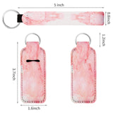 20 Pieces Marble Chapstick Holder and Keychain Lanyard Wristlet Set Lipstick Holder Keychains Clip-on Sleeve Chapstick Holder for Women Girls Travel Accessories, 10 Colors (Rectangle Shape)