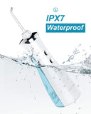 Water Flosser, Professional Water Flosser Teeth Cleaner, Cordless Portable and USB Rechargeable IPX7 Waterproof 3 Modes Oral Irrigator, Ideal for Home and Traveling-White