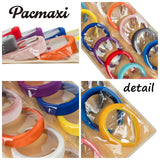 Women Padded Headbands Storage Organizer, Lady Hair Hoop Holder with 8 PVC Clear Pockets, Hanging Hair Clasp Rack Display Stand. (M-felt material-milk tea)