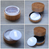 Frienda 30 ml Empty Loose Powder Container Bamboo Cosmetic Make-up Loose Powder Box Case Holder with Sifter Lids and Powder Puff