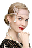 Art Deco 1920s Flapper Great Gatsby Leaf Wedding Bridal Tiara Pearl Headpiece Headband