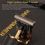 Professional Cordless Outliner Hair Trimmer, 0mm Baldheaded Hair Clipper T-Blade Hair Clipper for Men Zero Gapped Detail Beard Shaver Barbershop