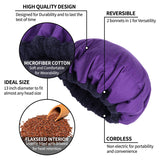 Cordless Deep Conditioning Heat Cap - Safe, Microwavable Heat Cap for Steaming, Heat Therapy for Hair, 100% Natural Cotton, Flaxseed Seed Interior for Maximum Heat Retention (Purple)