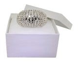 Rhinestone Ponytail Holder by Crystal Avenue | Stretchy Elastic Hair Tie | Silvertone with Sparkling Crystals