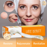 Derma Roller 0.25mm – Microneedle Roller for Face – 540 Titanium Micro Needling Dermaroller – Anti-aging Facial Skin Roller – Ideal to Exfoliate and Promote Younger-Looking Skin – Free Storage Case