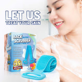 35" Silicone Bath Body Brush – Exfoliating Lengthen Silicone Body Back Scrubber – Easy to Clean, Lathers Well, Eco Friendly – Silicone Face Cleanser and Silicone Body Brush Glove Gray