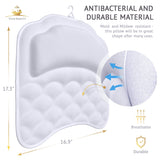 Premium Bathtub Pillow, Soft And Durable [10 Anti-Slip Suction Cups] Extra Cushioned Design Cradle Neck, Head And Shoulders Support, Bath Dry Fabric Provides Cooling Effect | With Machine Washable Bag
