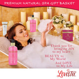 Spa Gift Bath and Body Basket for Women, Christmas Birthday Gift, Peony & Geranium Relaxing Home Spa Kit, Bath Gift Set-Shower Gel-Bubble Bath-Body Lotion-Bath Bombs-Bath Salt-Message Oil-Puff