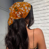 5PCS Floral Elastic Hair Scarf Headbands Printed Floral Hair Scarves Chiffon Head Kerchief Hairband Head Scarf Hair Bandanas with Clips for Women Girls Fashion Headband Accessories
