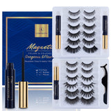 12 Pairs 3D Magnetic Eyelashes Kit With 3 Tubes Of Magnetic Eyeliner Magnetic Lashliner For Use with Magnetic False Lashes Natural Look,Easier To Use Than Traditional Magnetic Eyelashes No Glue Needed