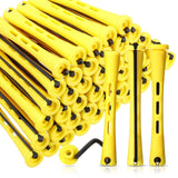 60 Pieces Hair Perm Rods Non-Slip Hair Rollers Plastic Cold Wave Rods Short Curlers Rod with Elastic Rubber Band Perming Rods Curlers Hairdressing Styling Tool (Yellow,0.28 Inch)