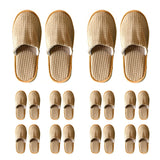 Spa Slippers - 10 Pairs Closed Toe Non Slip Disposable Hotel Slippers for Men and Wowen - Thick Soft Cotton Velvet Washable House Slippers Perfect for Guests,Bathroom,Spa,Travel,Wedding - Beige