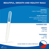 Mont Bleu Small Premium Glass Nail File - Genuine Czech Tempered Glass - Handmade in Czech Republic - Best Crystal Nail File for Women