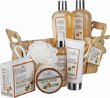 Spa Gift Basket with Honey Almond Fragrance, Includes Shower Gel, Bubble Bath, Body Lotion, Body Butter, and Much More, Great Birthday Anniversary or Christmas Gift for Women and Girls