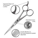Siroshi Hairdressing Barber Hair Scissor for Professional Hairdressers Barbers Stainless Steel Hair Cutting Shears. For Salon Barbers, Men, Women, Children and Adults - 5.5 inch