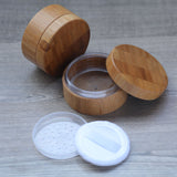 Frienda 30 ml Empty Loose Powder Container Bamboo Cosmetic Make-up Loose Powder Box Case Holder with Sifter Lids and Powder Puff