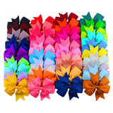 40Pcs Rainbow Color Boutique Hair Bow Clip Ribbon Pinwheel Bows For Girls Kids Toddles 3Inch Hair Bows Hair Accesorries By Greatstar