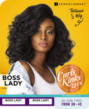 Sensationnel Curls Kinks & CO All Curl Types From 3B-4C Instant Weave 1/2 Half Wig - IW BOSS LADY (F1B/30 [Off Black & Light Auburn])