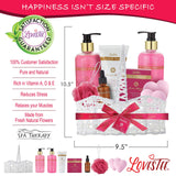 Spa Gift Bath and Body Basket for Women, Christmas Birthday Gift, Peony & Geranium Relaxing Home Spa Kit, Bath Gift Set-Shower Gel-Bubble Bath-Body Lotion-Bath Bombs-Bath Salt-Message Oil-Puff