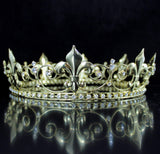 TEENS BOYS METAL KING CROWN AUSTRIAN RHINESTONE CRYSTAL THEATER PROM PARTY H910 GOLD