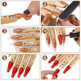 Nail Training Practice Hand, YaFex Flexible Fake Train Hands for Acrylic Nails, Nails Practice Paint Display, Wood Manicure DIY Practice Tool for Beginners Techs Home Salon