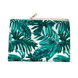 (Set of 3) Palm Leaf Cosmetic Bag Makeup Brushes Nylon Bag for Women Girls Toiletry Travel Accessories