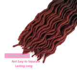 18 inch Wavy Faux Locs Crochet Hair 6PCS Gypsy Locs 3 Tone Ombre Curly Goddess Locs Crochet Twist Braiding Hair Extensions Braids Dreadlocks 24Roots/PCS (0M1B/99j/530#)