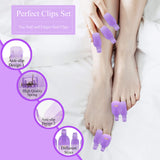 TEUVO 50 Pcs Toe Polish Remover Clips Set, Polish Remover Clips for Toenails Polish and Fingernails Polish, Soak Off Clips for Home and Professional Salon, Purple