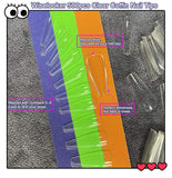 Wiselooker 500pcs Coffin False Nails Extension Tips Clear Full Cover 10 Sizes for Acrylic Nails Fake Nails Gel Nails