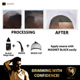 Magnet Wig Glue for Men Black 1.35oz + Magnet Wig Glue for Men Remover 2.03oz / Made in Korea/Frontal Closure, Toupee, Man Weave, Hairpiece, LACE Wig/Oil-Resistant/Waterproof/Moisture Control