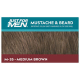 JUST FOR MEN Color Gel Mustache & Beard M-35 Medium Brown 1 ea (Pack of 6)