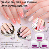 Acrylic Nail Kit Set, Acrylic powder Shiny Glitter Nail Art Decoration Professional DIY Gel Nail Kit Manicure Set with Nail Dryers