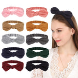 Folora 10pcs Boho Bow Headbands Cute Rabbit Ears Elastic Hair Bands for Women Girls