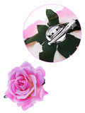 Outus 15 Pieces Rose Flower Hairpin Hair Clip Flower Pin Up Flower Brooch