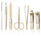 K-Beauty! Mother of Pearl Three Seven (777) Premium Quality Gift Travel Manicure Grooming Kit Nail Clipper Set (4112), MADE IN KOREA, SINCE 1975, (Premium Gold)