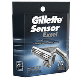 Gillette Sensor Excel Shaving Cartridges for Men Quantity: 10 Cartridges