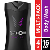 AXE Excite Body Wash for Men 16 Fl Oz (Pack of 4)