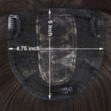 REECHO 12" Synthetic Hair Topper Wiglet Hair Enhancer with 3 Clips in Straight Hair Extensions Hair Closure Piece Hairpieces for Women - Dark Brown