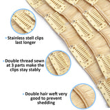 20inch #613 Bleach Blonde 8 Pieces 18 Clips Straight Hair Extensions Grade 7A Full Head Virgin Hair Extensions Lakihair